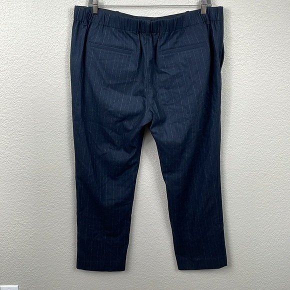 New Vince Pinstripe Virgin Wool Blend Flannel Trouser Pant Dark Navy Sz XXL - Picture 6 of 14